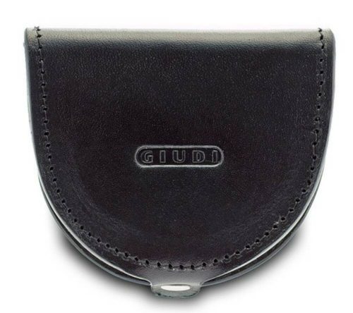 Giudi kisméretű fekete bőr pénztárca 8,7 × 8 cm