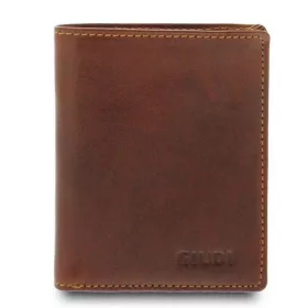   Giudi  barna férfi Vacchetta bőr pénztárca, irattárca 10,2 x 8,2 cm