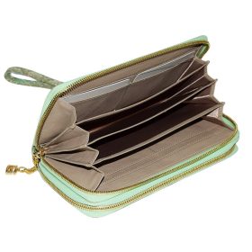 Giudi kígyóbőr mintás zöld színű bőr pénztárca