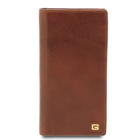   Giudi férfi vacchetta bőr irattárca, bankkártya tartó, barna 18,5 x 9,5 cm