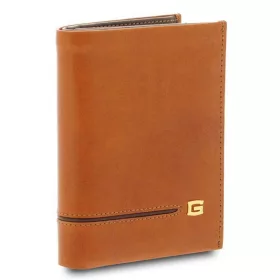   Giudi kombinált konyak-sötétbarna elegáns férfi bőr pénztárca 12,8 x 10 cm