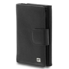 Giudi átfogópántos fekete színű bőr pénztárca