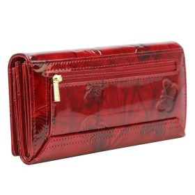   Gregorio nagyméretű, mintás fekete női pénztárca 18,5 × 10 cm