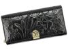 Gregorio nagyméretű, mintás fekete női pénztárca 19,5 × 10 cm