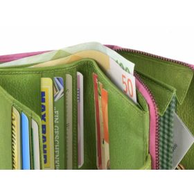 Greenburry kisméretű női bőr pénztárca, fuxia-zöld