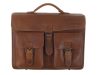 GreenLand Schulmeister konyak, bőr, aktatáska, válltáska 40 x 30 cm