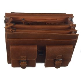   GreenLand Schulmeister konyak, bőr, aktatáska, válltáska 40 x 30 cm