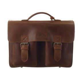   GreenLand Schulmeister konyak, bőr, aktatáska, válltáska 40 x 32 cm