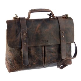   GreenLand Classic uniszex bőr aktatáska, válltáska 41 x 30 cm