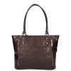 Karen Ilona N 087 barna virágmintás női válltáska 38 x 27 x 11 cm