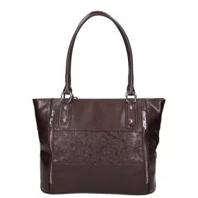   Karen Ilona N 087 barna virágmintás női válltáska 38 x 27 x 11 cm