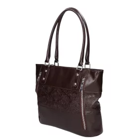   Karen Ilona N 087 barna virágmintás női válltáska 38 x 27 x 11 cm