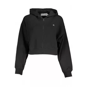 Calvin Klein női fekete kapucnis, cipzáros pulóver