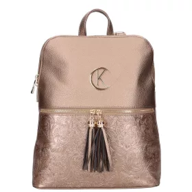   Karen Jgnas D 526 bronz virágmintás női hátitáska, hátizsák 34 x 28 x 11 cm