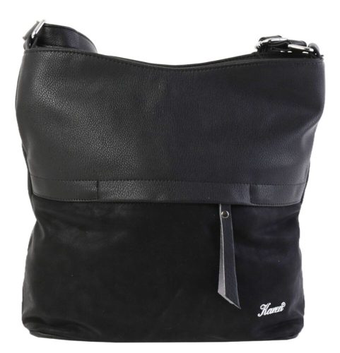 Karen Leana fekete színű, női rostbőr válltáska, oldaltáska