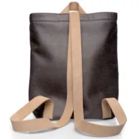   Khoani női rostbőr-bőr fekete virágmintás hátizsák 32×34 cm
