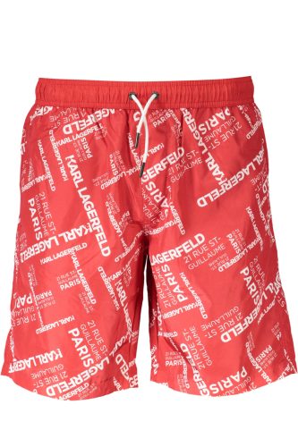 KARL LAGERFELD BEACHWEAR FÉRFI FÜRDŐNADRÁG PIROS