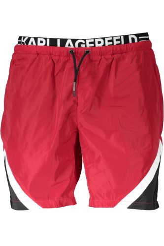 KARL LAGERFELD BEACHWEAR FÉRFI FÜRDŐNADRÁG PIROS