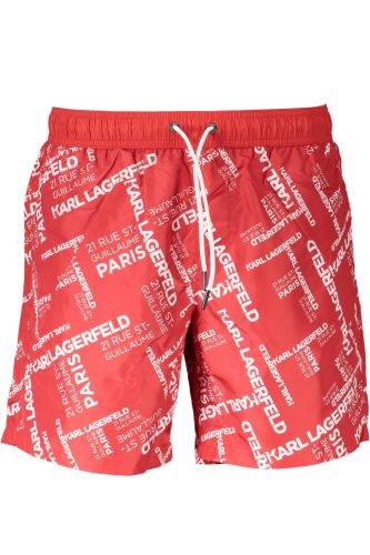 KARL LAGERFELD BEACHWEAR FÉRFI FÜRDŐNADRÁG PIROS