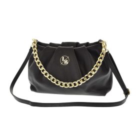 Laura Biaggi fekete női bőr kézitáska, válltáska