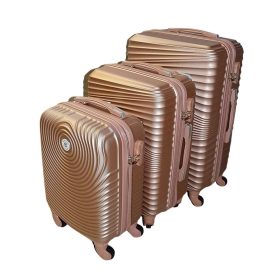   Leonardo Da Vinci keményfalú, rosegold színű 3 db-os bőrönd szett
