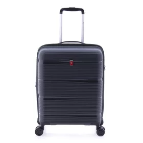   Gladiator Bionic keményfedeles fekete színű bővíthető bőrönd 55 cm