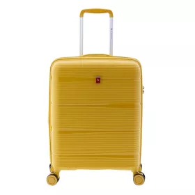  Gladiator Bionic keményfedeles sárga színű bővíthető bőrönd 55 cm