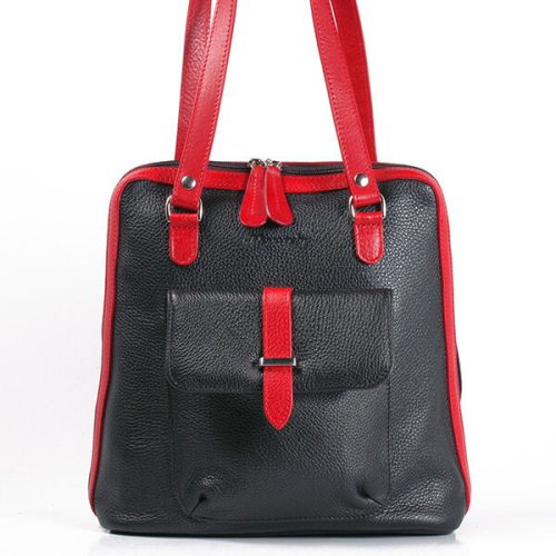 Monarchy Karen női fekete-piros bőr hátizsák