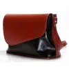 Monarchy Johanna fekete-konyak női bőr válltáska 22 x 33 cm.