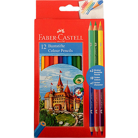 Faber-Castell: Színes ceruza 12 db-os + 3 db Bicolor
