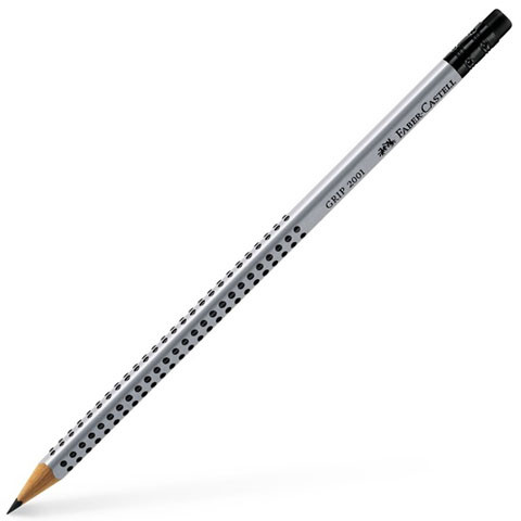 Faber-Castell: Grip grafit ceruza radírral HB ezüst