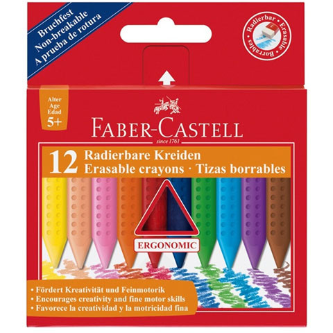 Radírozható zsírkréta 12 db-os szett – Faber-Castell