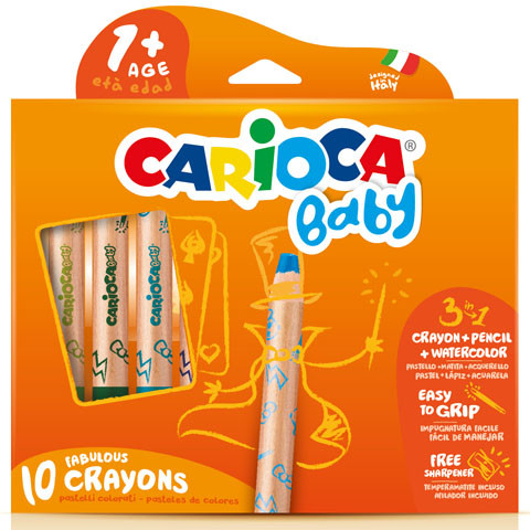 Carioca: 3 az 1-ben bébi zsírkréta 10 db-os készlet