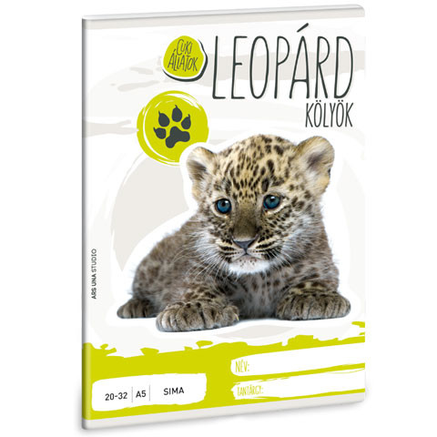 Cuki állatok – Leopárd sima lapú füzet A/5