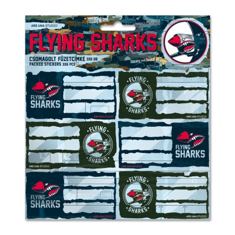 Ars Una: Flying Sharks füzetcímke 3×6 db