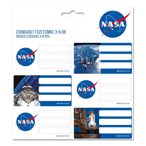 Ars Una: NASA csomagolt füzetcímke 3×6 db