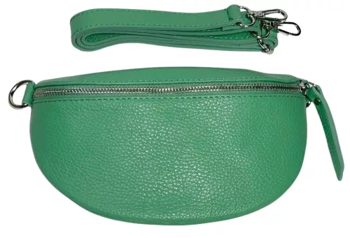 Maxmoda Aida olasz női zöld bőr övtáska, crossbody 22,5×14 cm