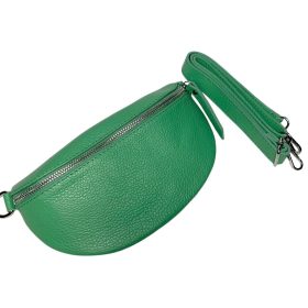   Maxmoda Aida olasz női zöld bőr övtáska, crossbody 22,5×14 cm