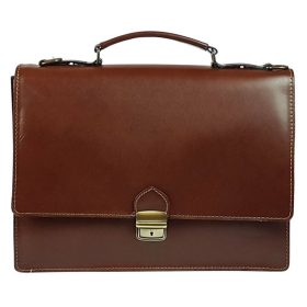   Maxmoda dupla rekeszes férfi olasz bőr aktatáska 37 × 28 cm