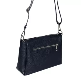   Maxmoda Cara kisméretű, női sötétkék színű bőr kézitáska, válltáska 27 × 17,5 cm