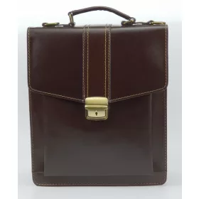   Maxmoda férfi olasz sötétbarna marhabőr oldaltáska 26 x 31 cm.