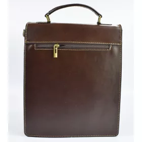   Maxmoda férfi olasz sötétbarna marhabőr oldaltáska 24,5 x 33,5 cm.