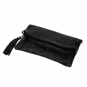   Maxmoda Lulu olasz női fekete nyomott mintás bőr válltáska