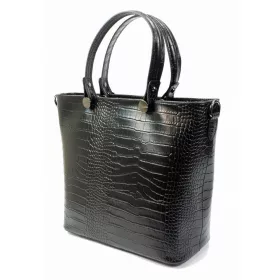  Maxmoda Océane olasz női fekete kroko kézitáska 36 × 29,5 cm