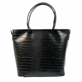   Maxmoda Océane olasz női fekete kroko kézitáska 36 × 29,5 cm