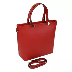   Maxmoda Agata olasz piros női bőr kézitáska vállpánttal 36 x 30 cm