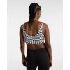 Vans WM FLYING V PRINT BRA BLACK-WHITE CHECKERBOARD női póló, XL, kockás