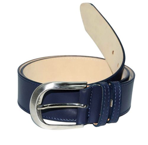 Sötétkék női bőr öv, 100 cm