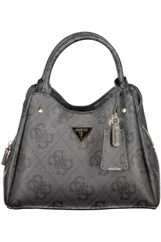 Guess Jeans Meridian II fekete, mintás női kézitáska, oldalpánttal 25 x 20 x 12 cm