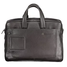   Piquadro luxus minőségű barna bőr fedélzeti laptoptáska, aktatáska 15" 46 x 32 cm